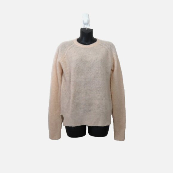 ALC size XS Cashmere Silk Blend Pullover Knit Sweater Ivory Cream Cropped - Picture 1 of 6
